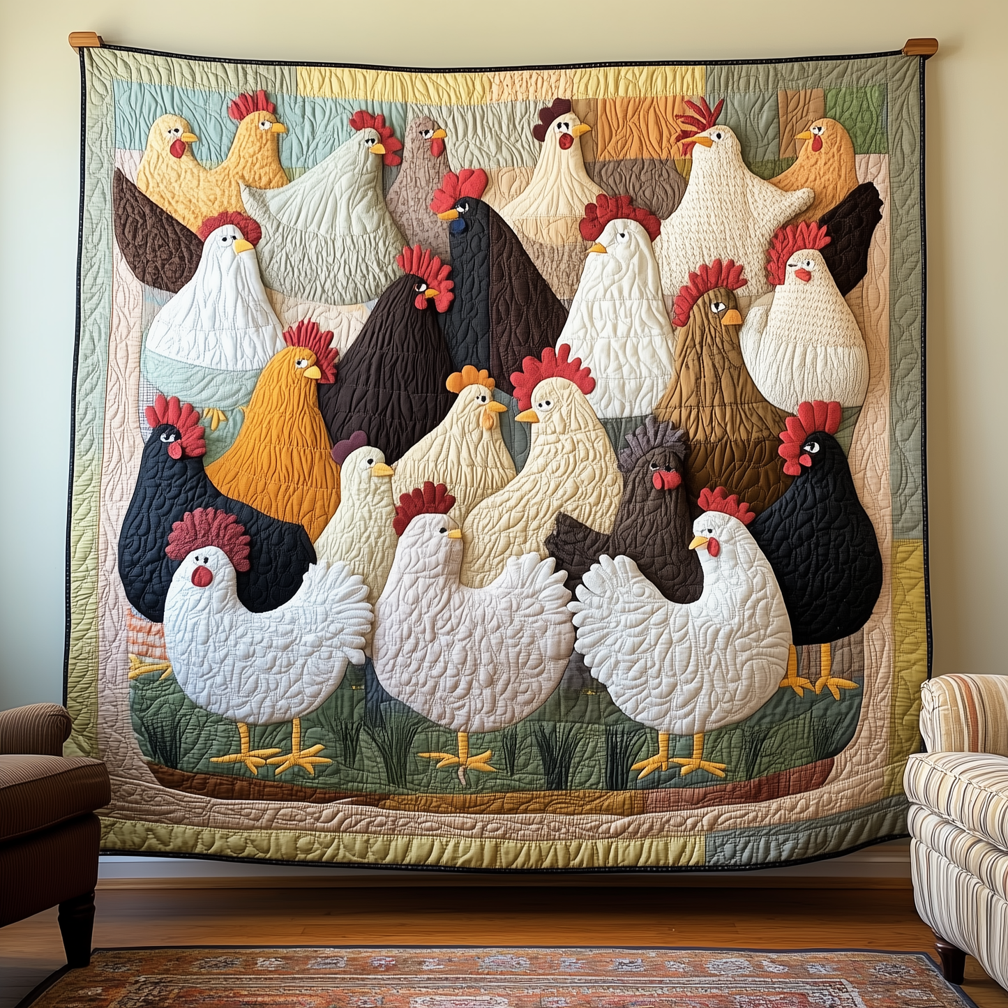 Chicken Invaders Quilted Blanket GFTONL464