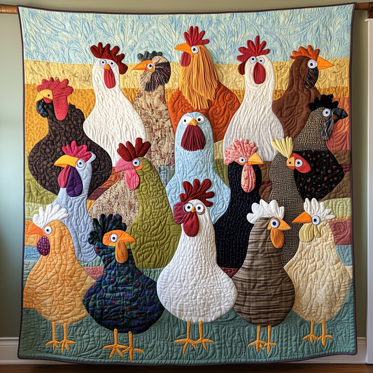 Chicken Invaders Quilted Blanket GFTONL465