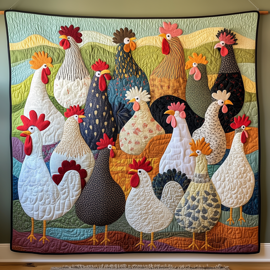 Chicken Invaders Quilted Blanket GFTONL467