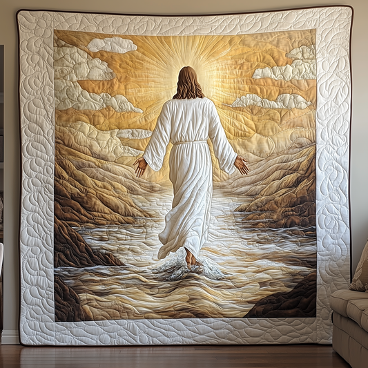 Walking On Water Jesus Quilted Blanket GFTONL581