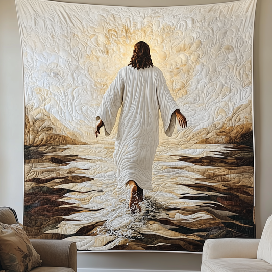 Walking On Water Jesus Quilted Blanket GFTONL584