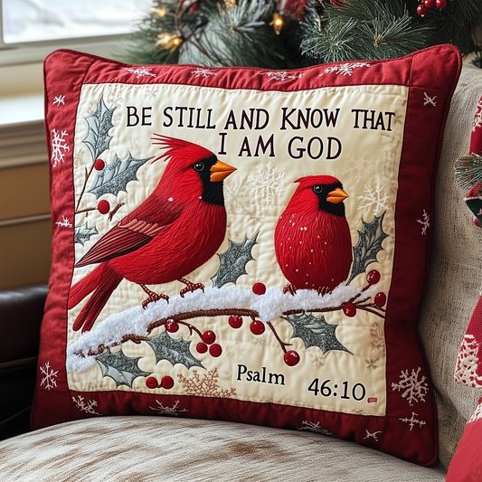 Be Still And Know That I'm God Cardinal Quilted Pillow Case GFTONL594