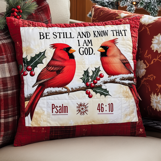 Be Still And Know That I'm God Cardinal Quilted Pillow Case GFTONL595