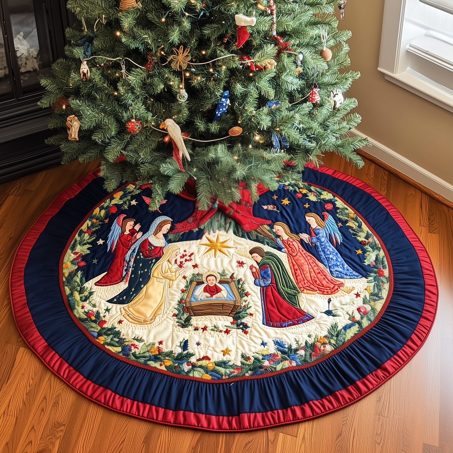 Christ's Arrival Quilted Tree Skirt GFTONL636