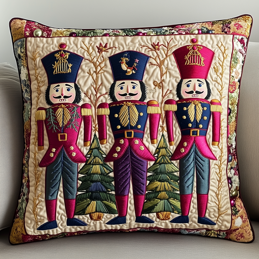 Cheerful Nutcracker Quilted Pillow Case GFTONL678