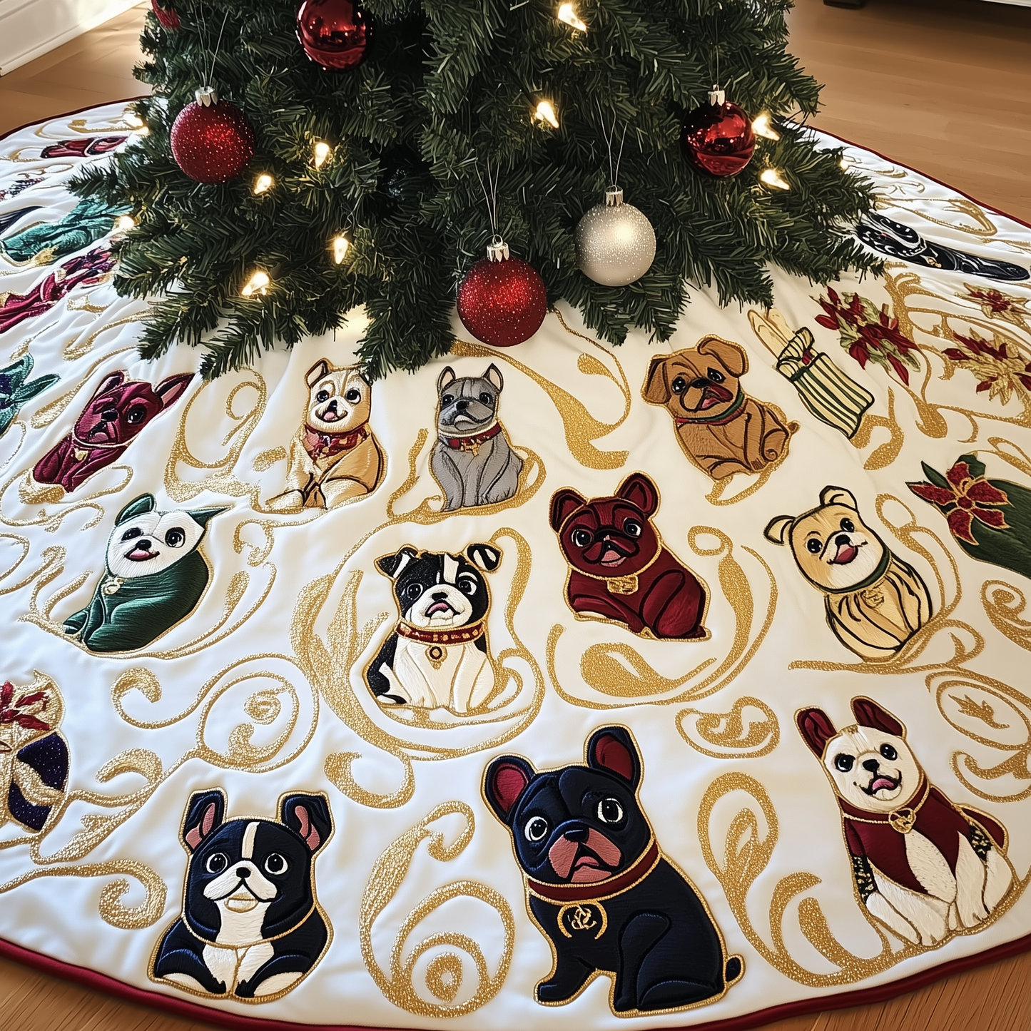 Bulldog Quilted Tree Skirt GFTONL684