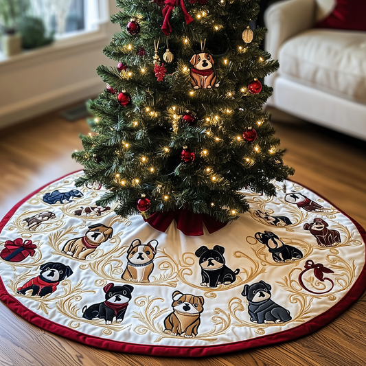 Bulldog Quilted Tree Skirt GFTONL690