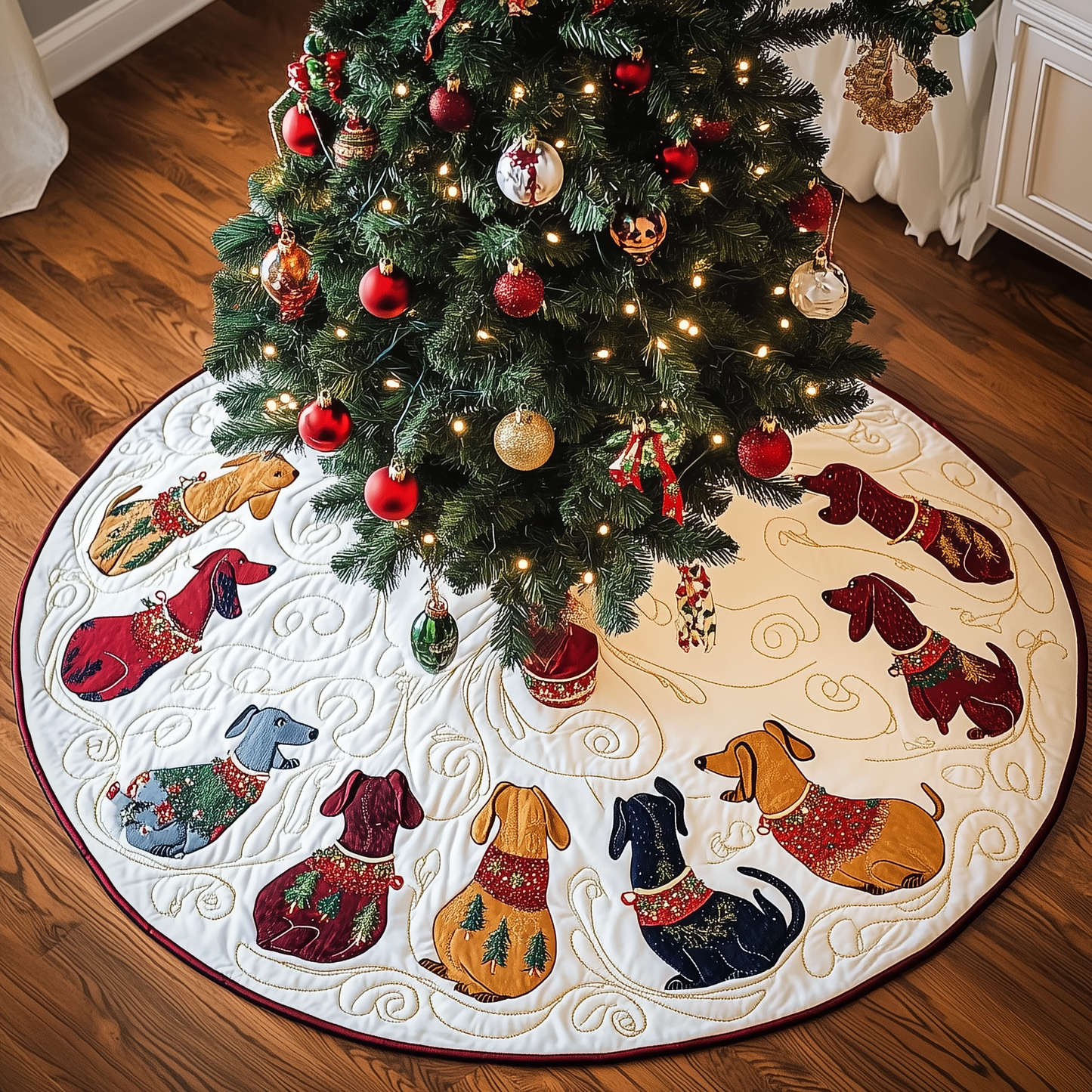 Dachshund Quilted Tree Skirt GFTONL696