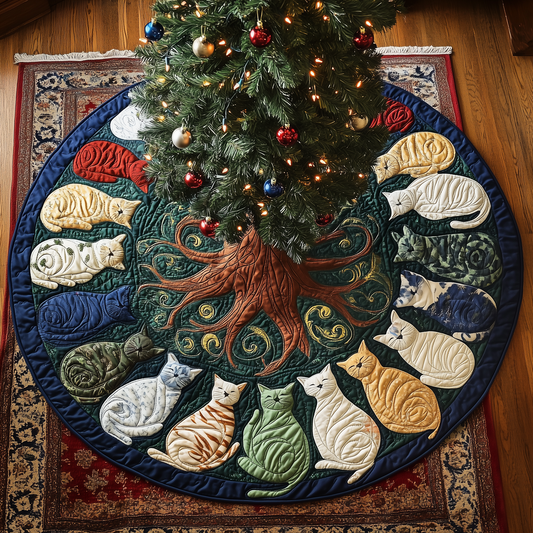 Cat Of Joy Quilted Tree Skirt GFTONL726