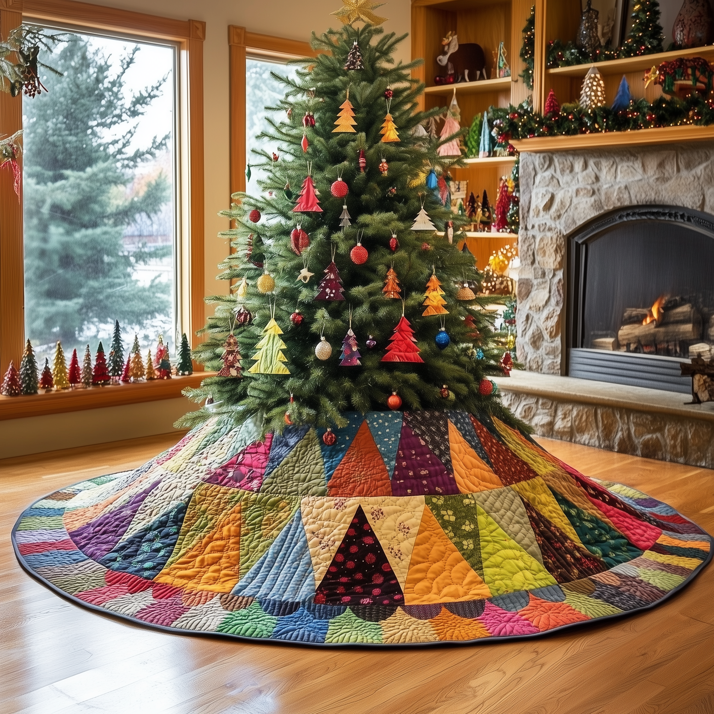 Holiday Tree Christmas Quilted Tree Skirt GFTONL769