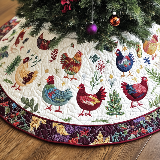 Chicken Christmas Quilted Tree Skirt GFTONL785