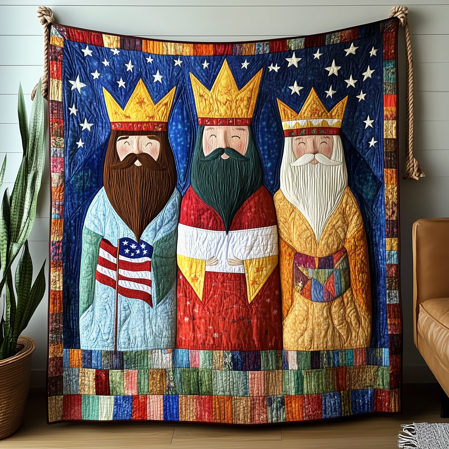 Three Kings Wise Men Quilted Blanket GFTONL908