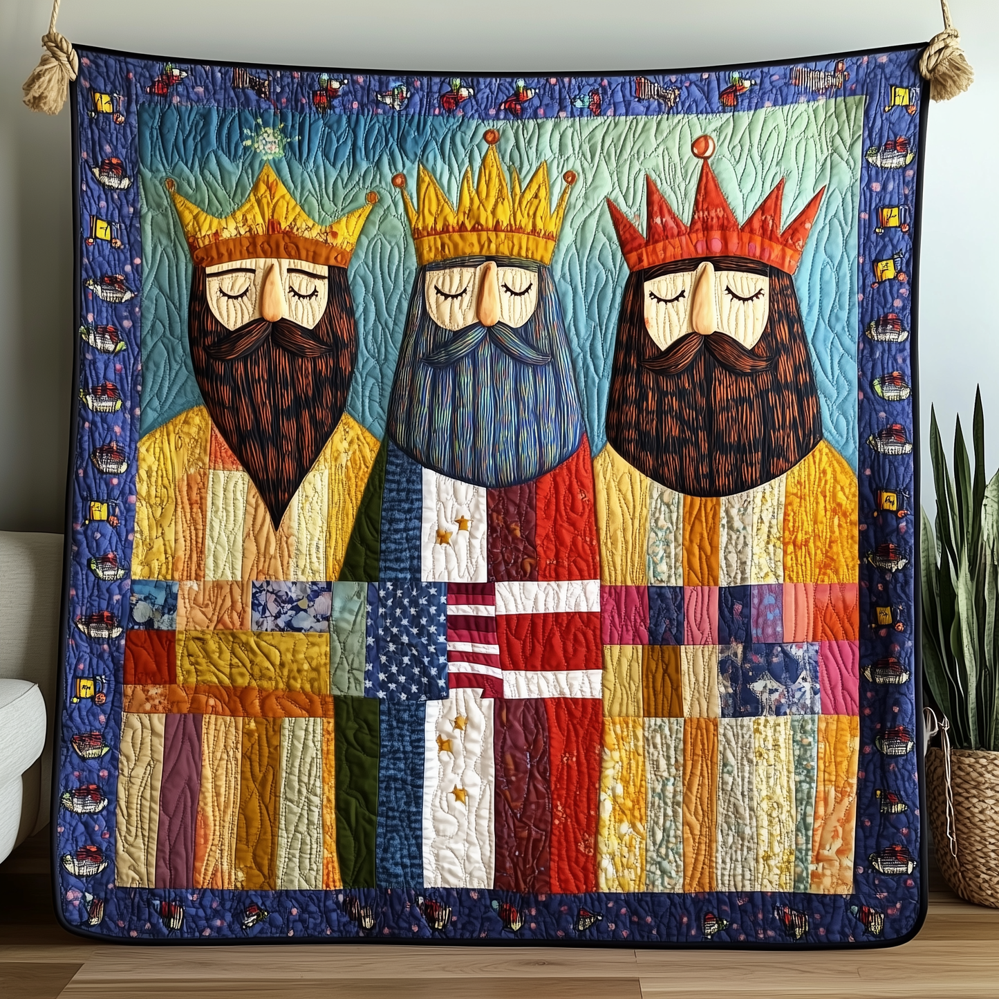 Three Kings Wise Men Quilted Blanket GFTONL909