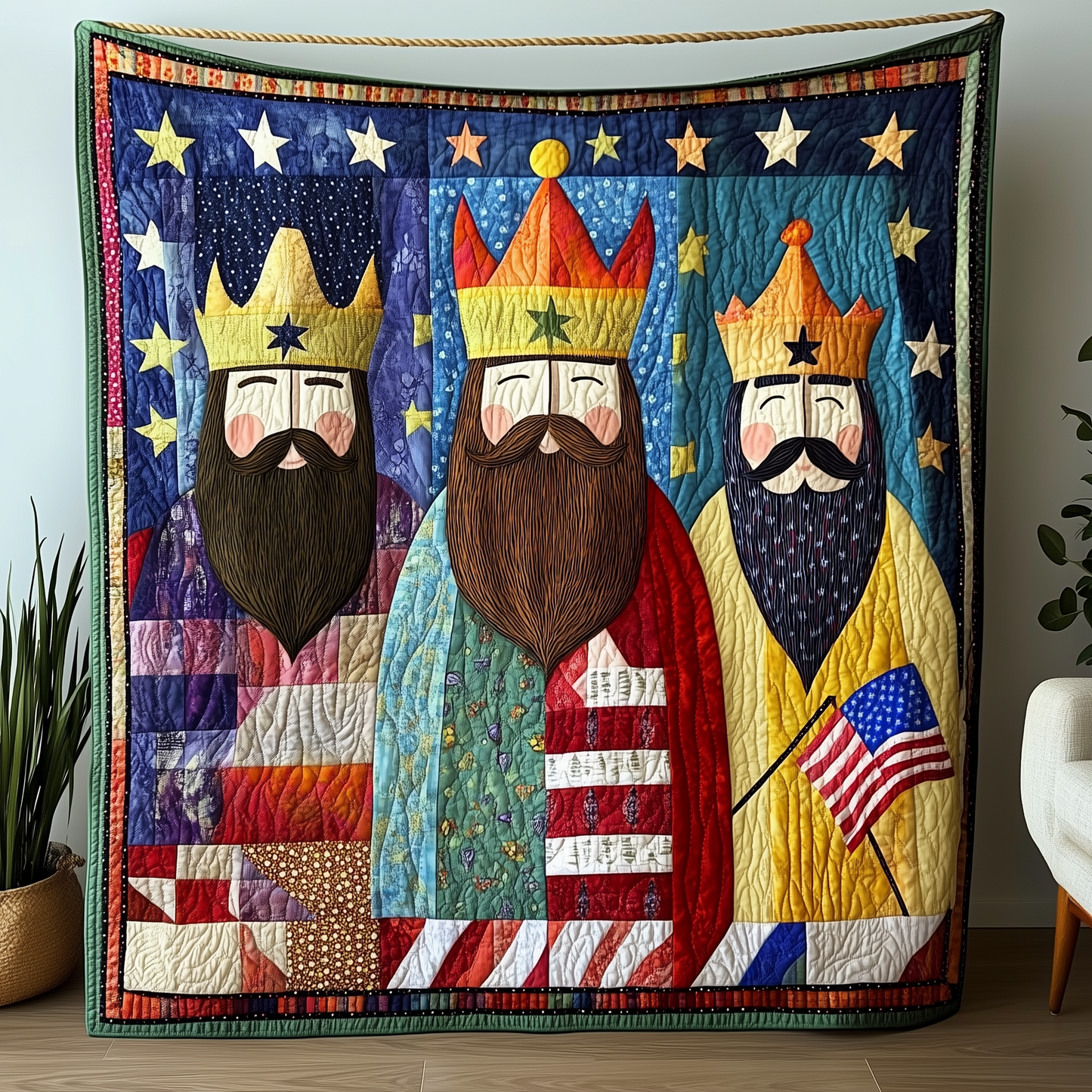 Three Kings Wise Men Quilted Blanket GFTONL913