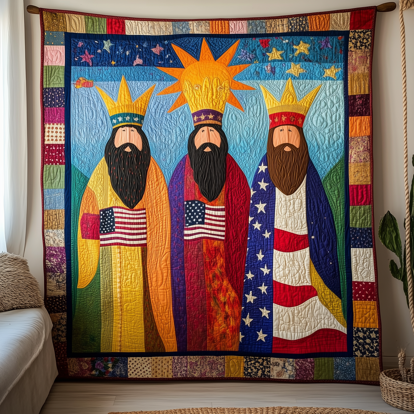 Three Kings Wise Men Quilted Blanket GFTONL914