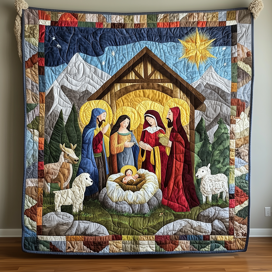 Amazing Grace Nativity Scene Quilted Blanket GFTONL916