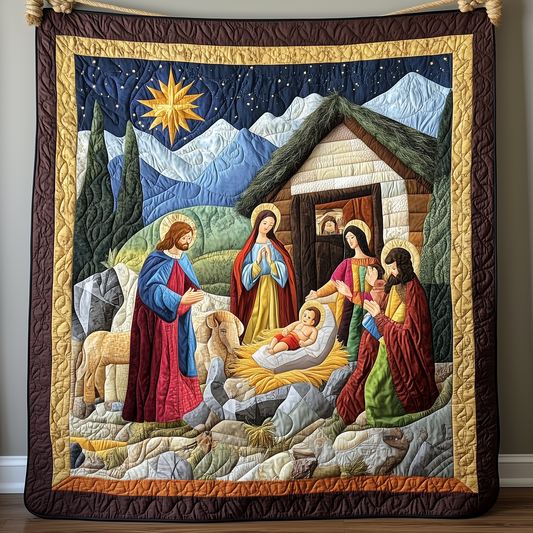 Amazing Grace Nativity Scene Quilted Blanket GFTONL917