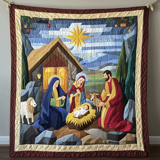 Amazing Grace Nativity Scene Quilted Blanket GFTONL918