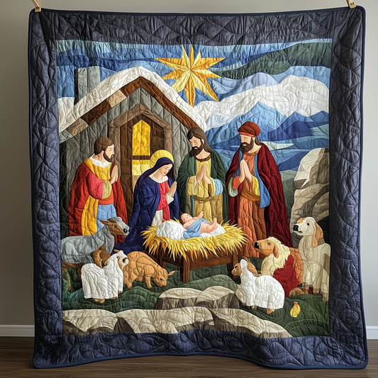 Amazing Grace Nativity Scene Quilted Blanket GFTONL920