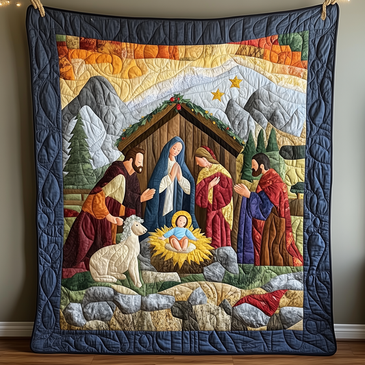 Amazing Grace Nativity Scene Quilted Blanket GFTONL921