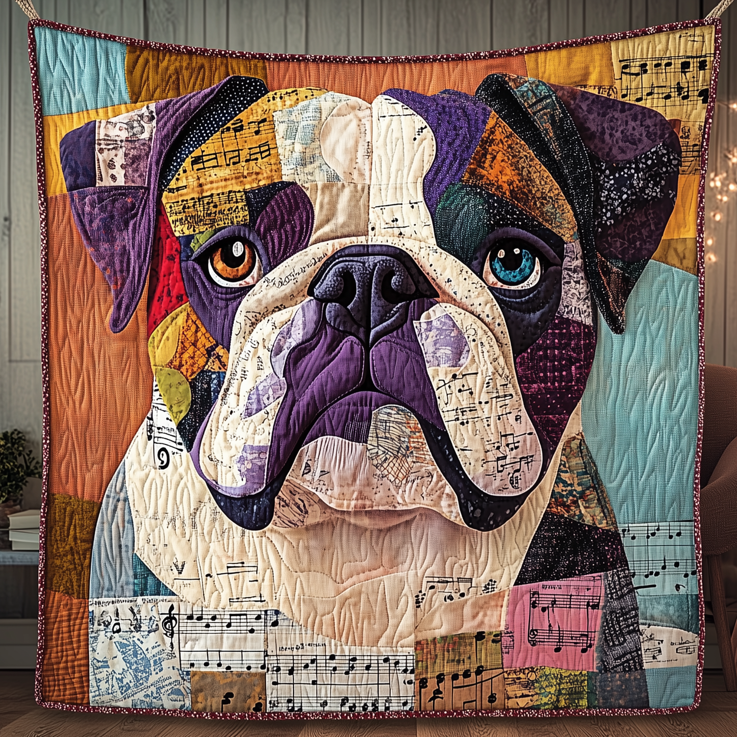 Bulldog Melody Quilted Blanket GFTONL959