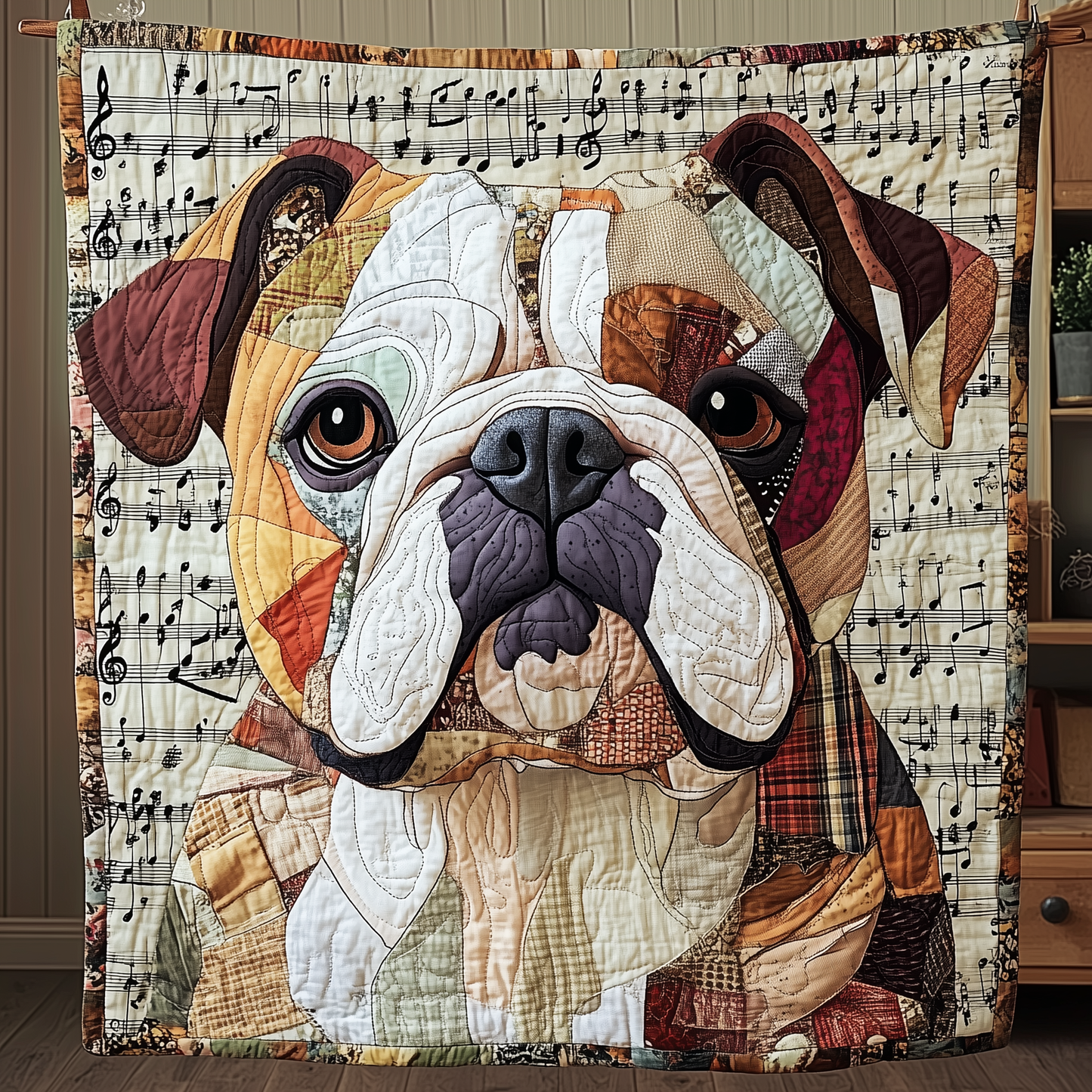 Bulldog Melody Quilted Blanket GFTONL963