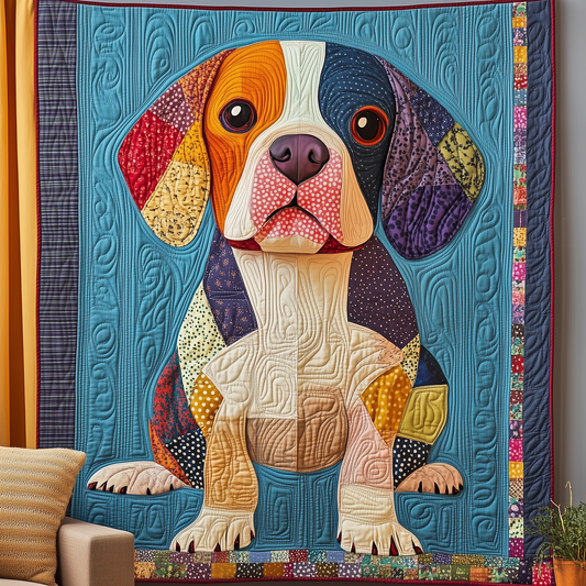 Beagle Patchwork Quilted Blanket GFTOTL1019