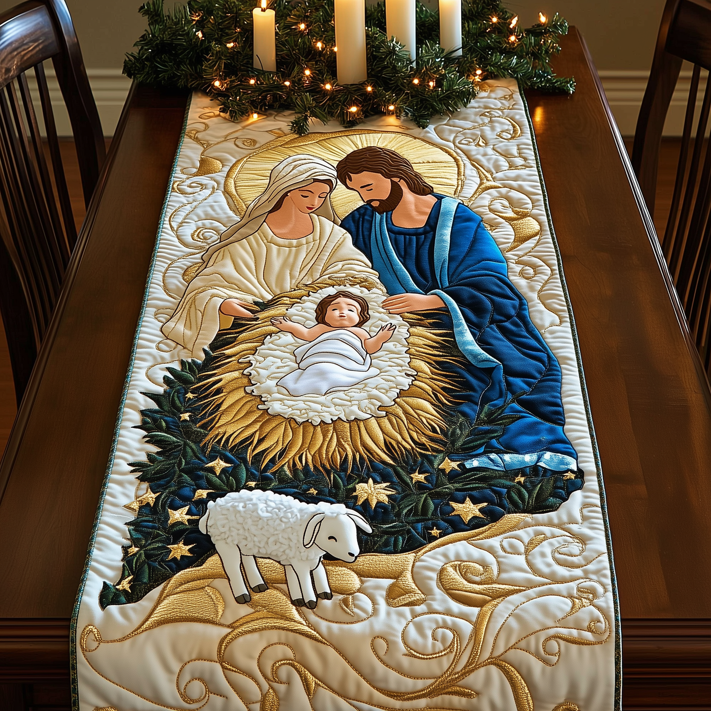 The Whole Reason For The Season Quilted Table Runner GFTOTL1043