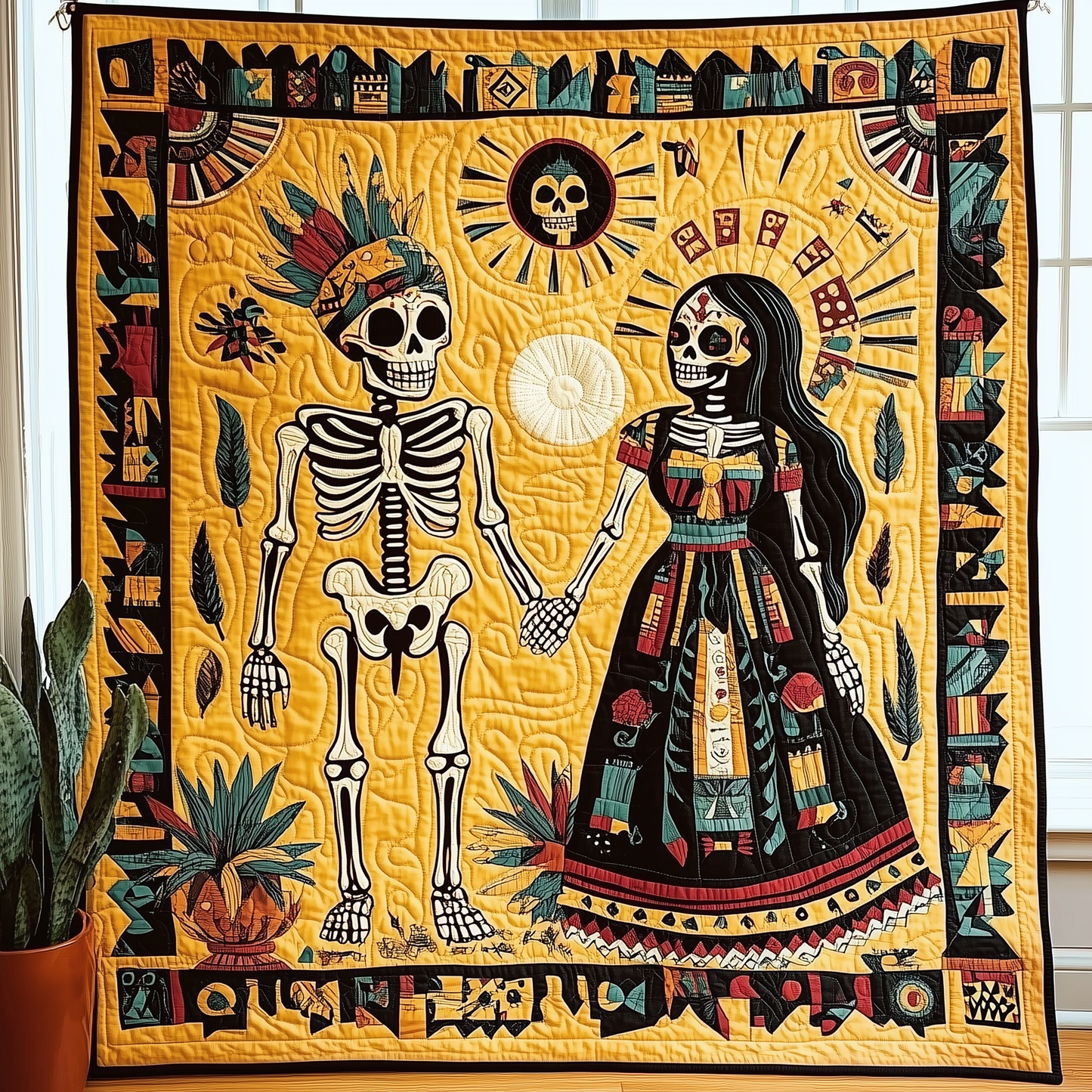 Aztec Skeleton Quilted Blanket GFTOTL1092