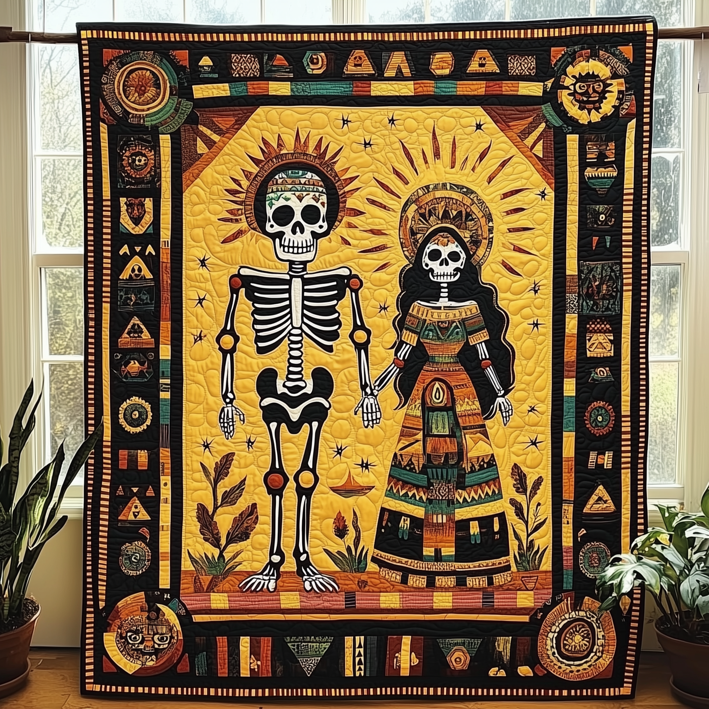 Aztec Skeleton Quilted Blanket GFTOTL1095