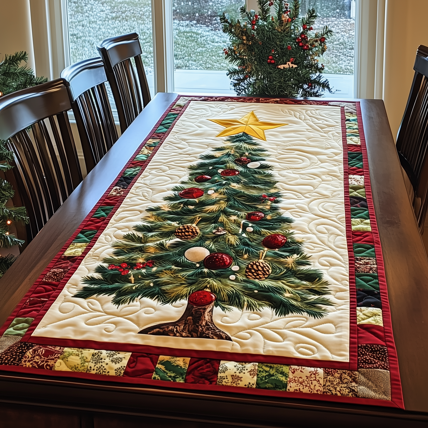 Christmas Tree Quilted Table Runner GFTOTL1102