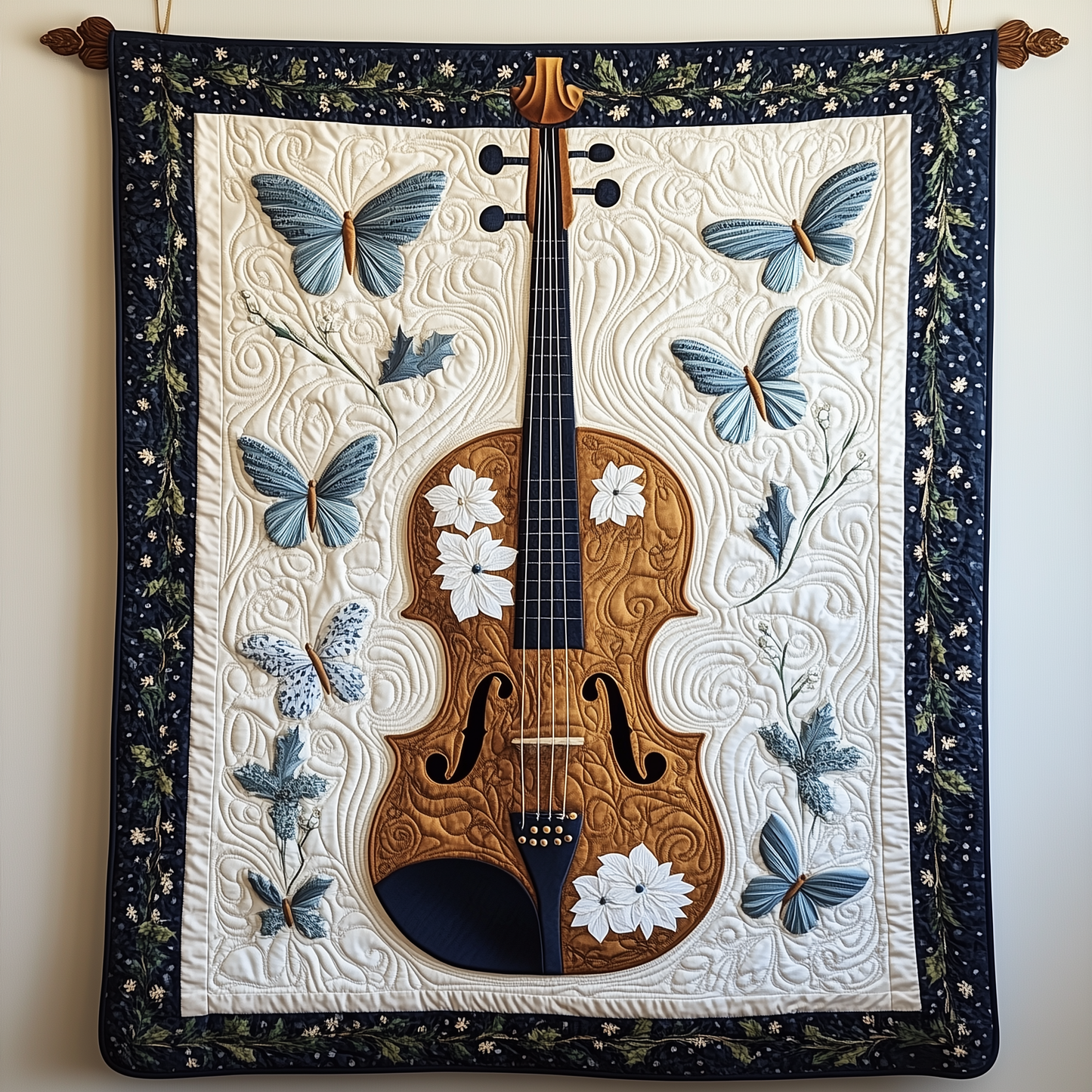 Blue Violin Quilted Blanket GFTOTL1140