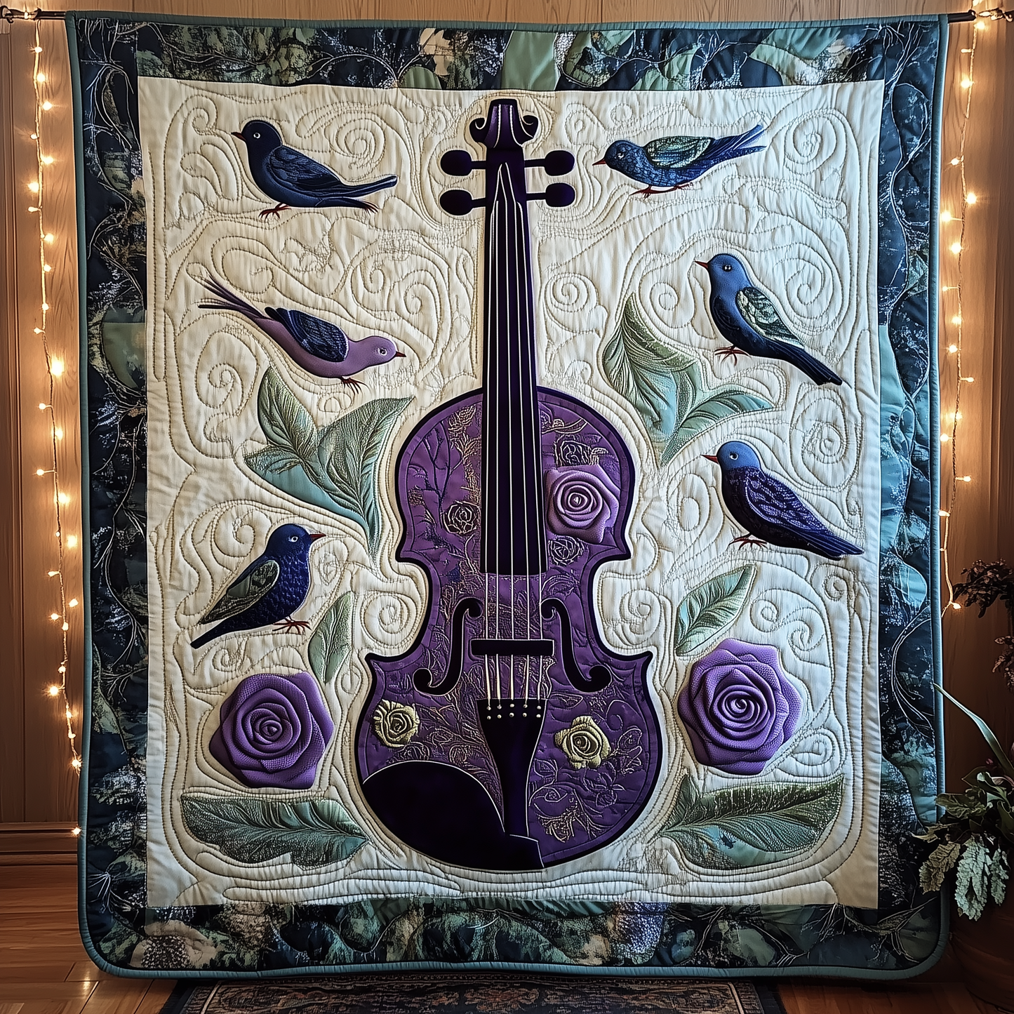 Purple Violin Quilted Blanket GFTOTL1142