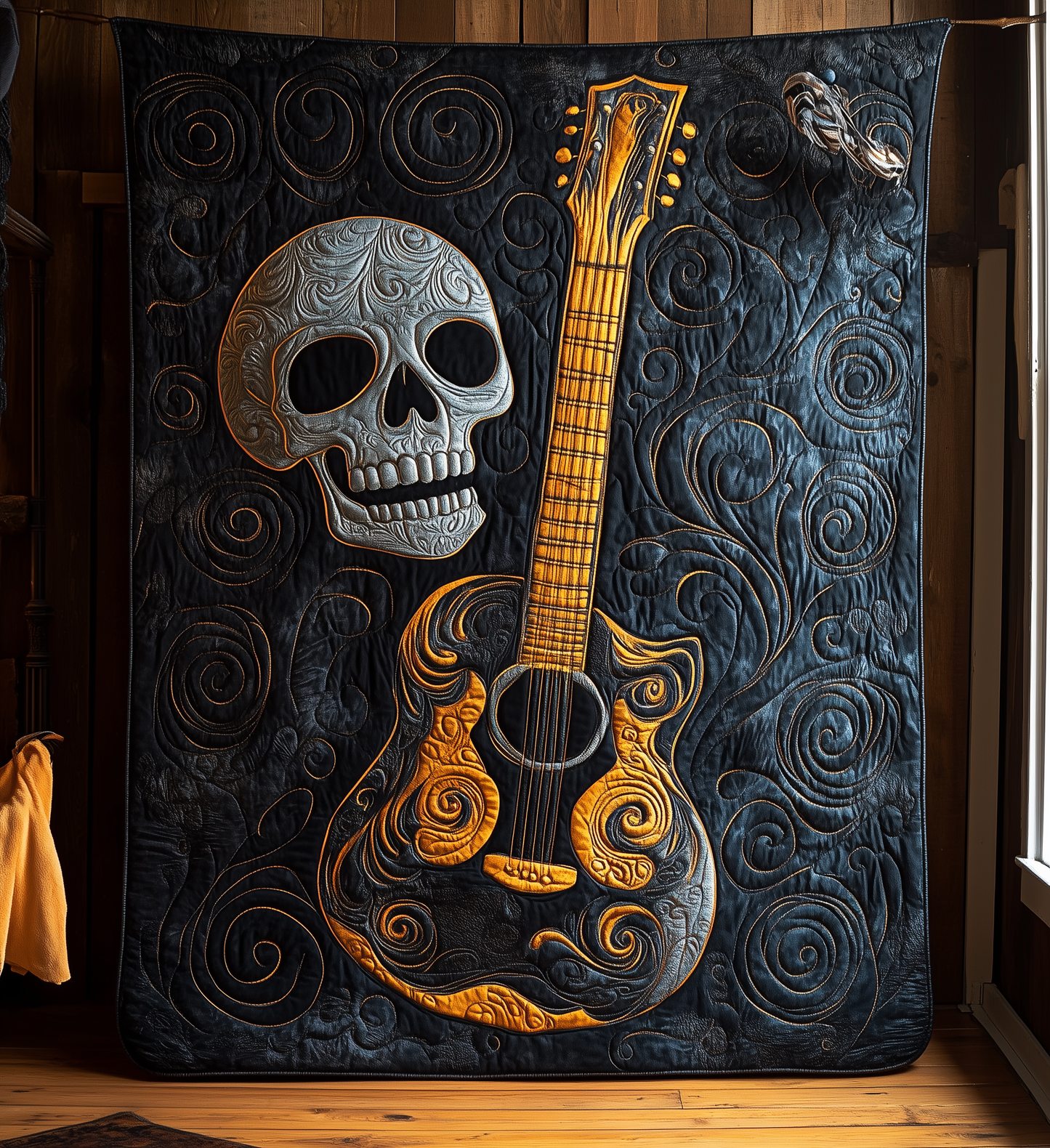 Skull Faced Guitar Quilted Blanket GFTOTL1224