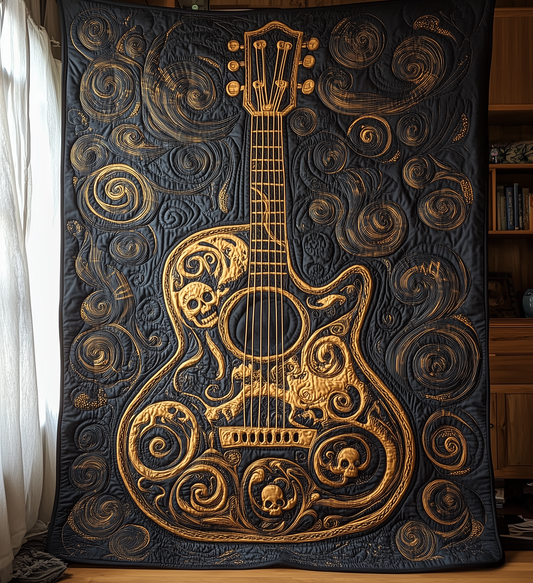 Skull Faced Guitar Quilted Blanket GFTOTL1228