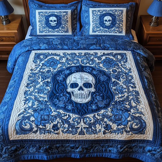 Skull 3-Piece Quilted Bedding Set GFTOTL1237