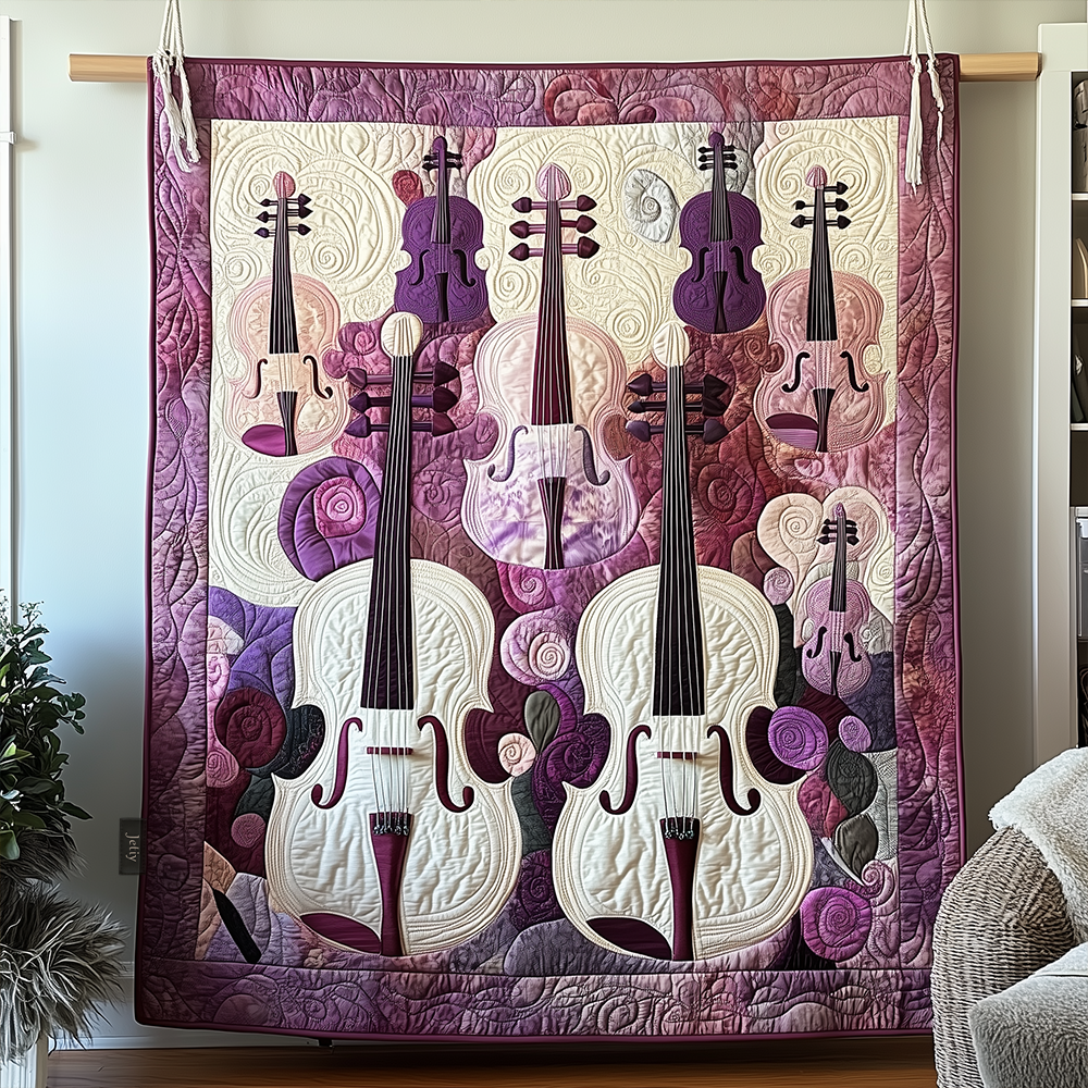 Classical Purple Strings Quilted Blanket GFTOTL1283