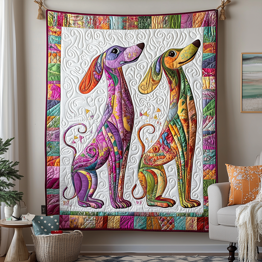 Whimsical Dachshund Quilted Blanket GFTOTL1302