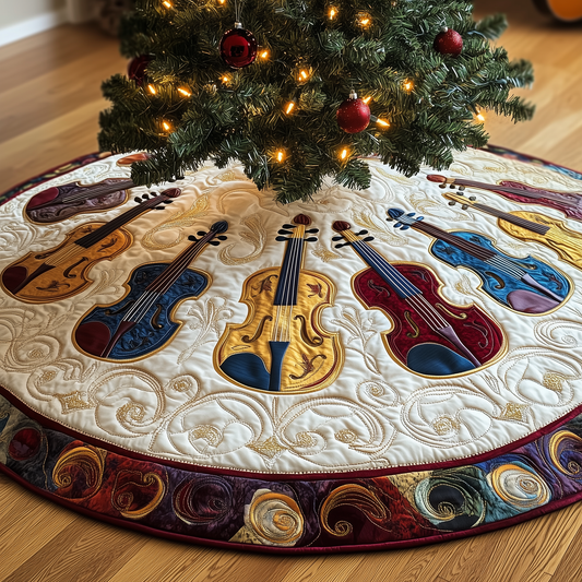 Joyful Violin Quilted Tree Skirt GFTOTL1342