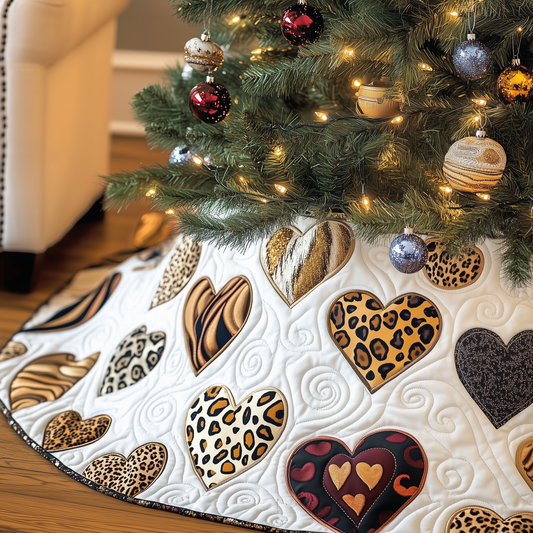 Leopard Hearts Quilted Tree Skirt GFTOTL1355