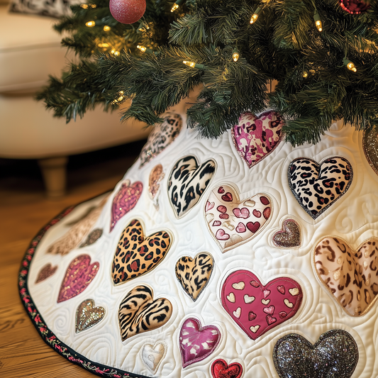 Leopard Hearts Quilted Tree Skirt GFTOTL1357