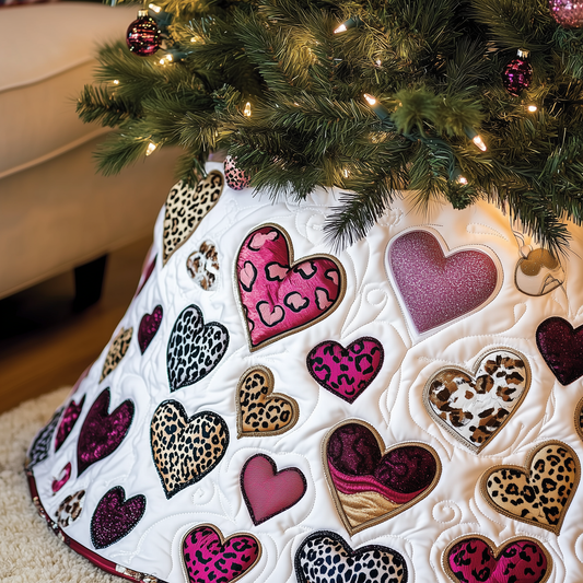 Leopard Hearts Quilted Tree Skirt GFTOTL1358