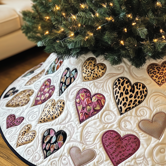 Leopard Hearts Quilted Tree Skirt GFTOTL1359