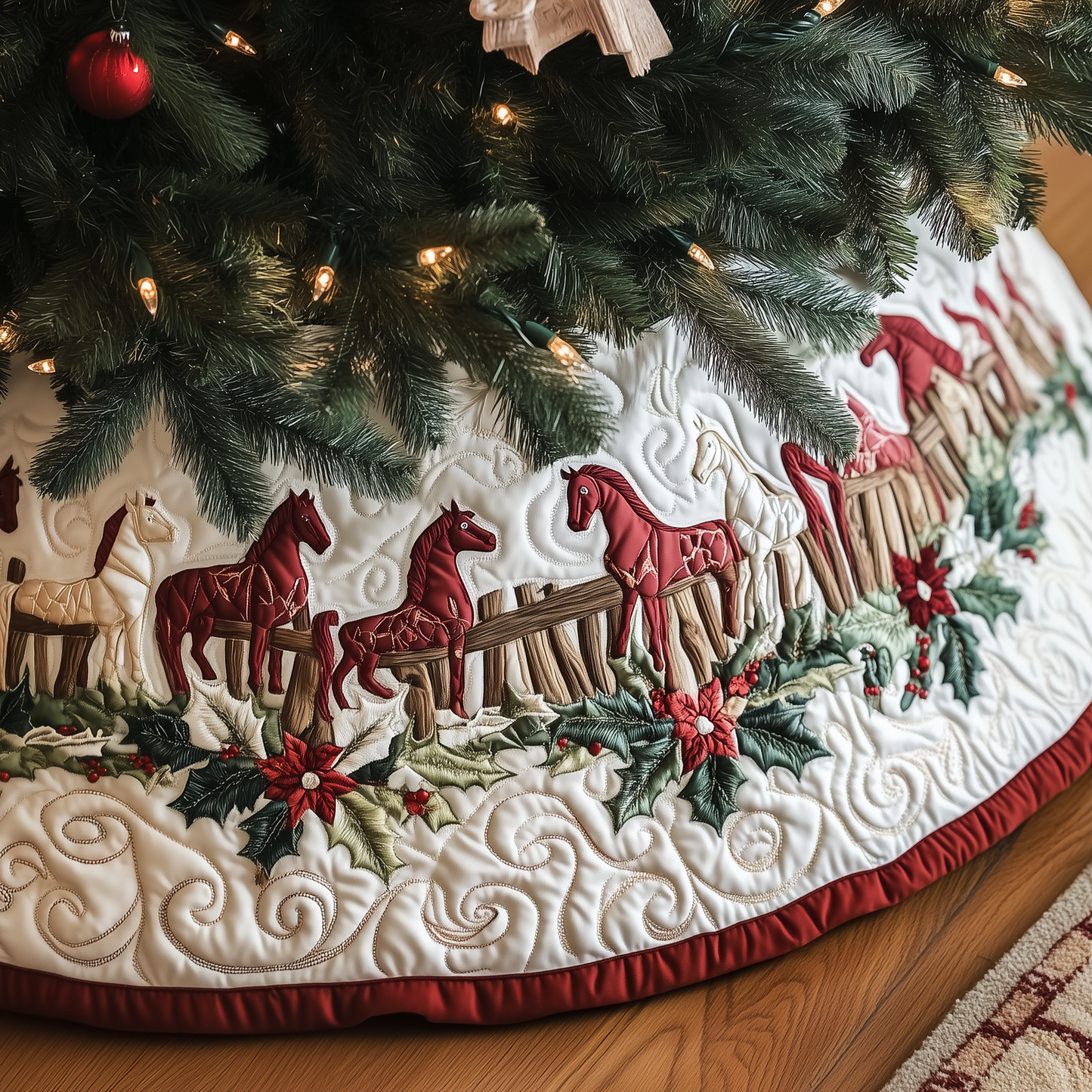 Farmhouse Horse Quilted Tree Skirt GFTOTL1494