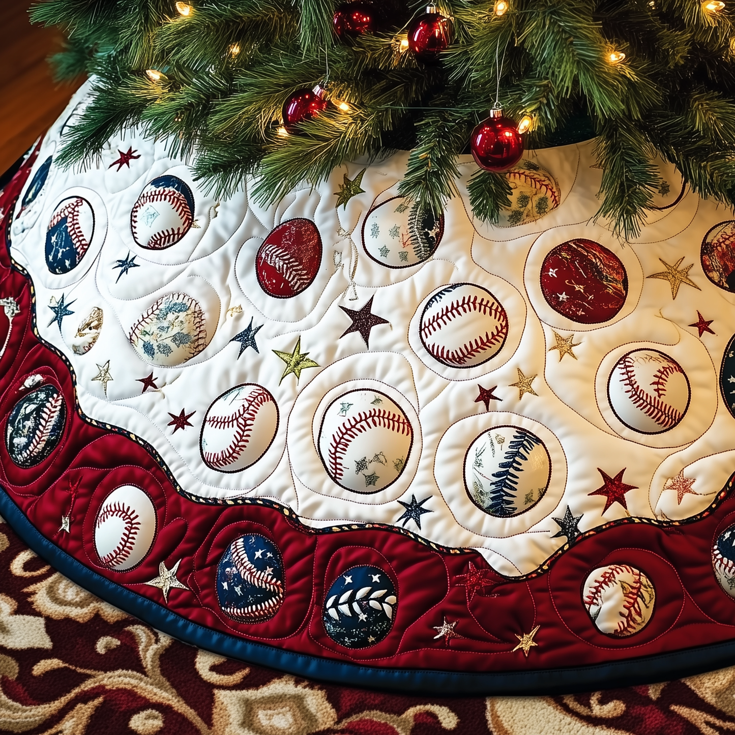 Baseball Ornament Quilted Tree Skirt GFTOTL1500