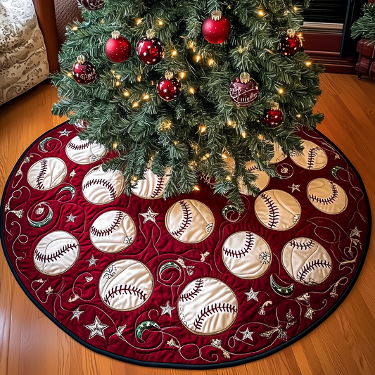 Baseball Ornament Quilted Tree Skirt GFTOTL1502