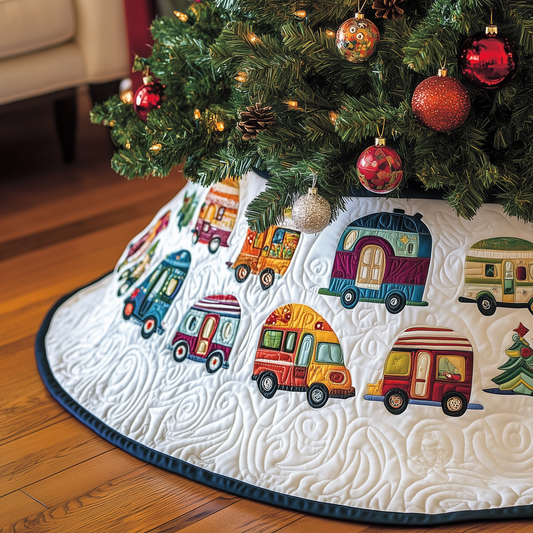 Whimsical Caravans Quilted Tree Skirt GFTOTL1526