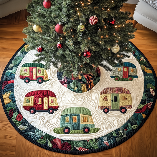 Whimsical Caravans Quilted Tree Skirt GFTOTL1530