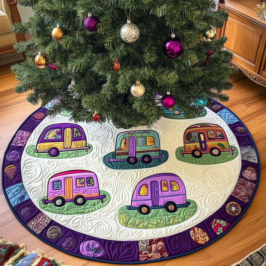 Whimsical Caravans Quilted Tree Skirt GFTOTL1531