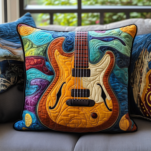 Swirl Guitar Quilted Pillow Case GFTOTL215